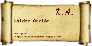 Káldor Adrián névjegykártya
